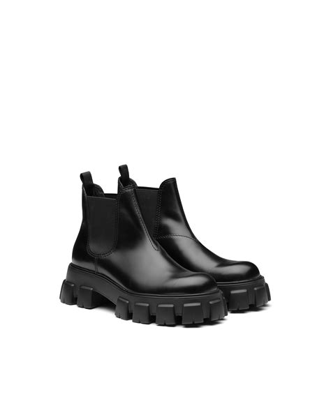 prada flatblack boots|prada black aftershave boots.